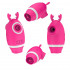 Розовый клиторальный вибромассажер с рожками