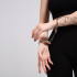 Серебристые металлические наручники «Для снятия стресса»