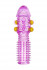 Гелевая фиолетовая насадка с шариками и шипами - 14 см.