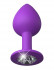 Фиолетовая анальная пробка со стразом Her Little Gem Medium Plug - 8,3 см.